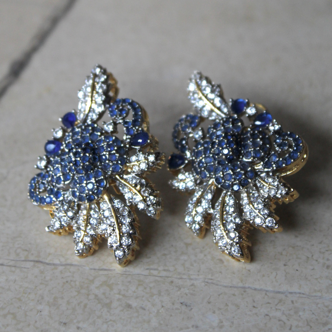 Elmas Çiçekler Earring