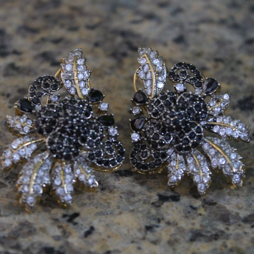 Elmas Çiçekler Earring