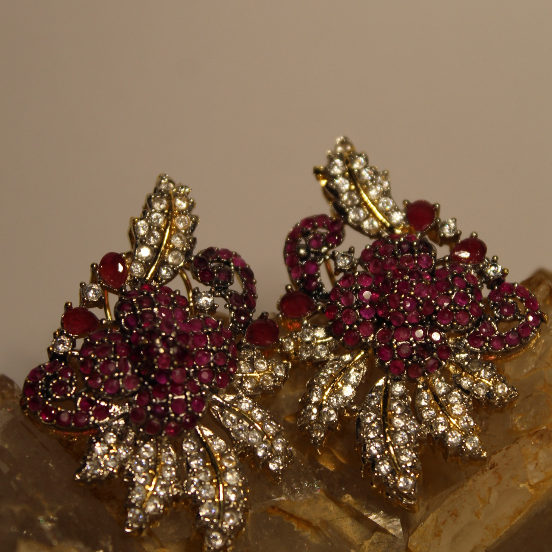 Elmas Çiçekler Earring