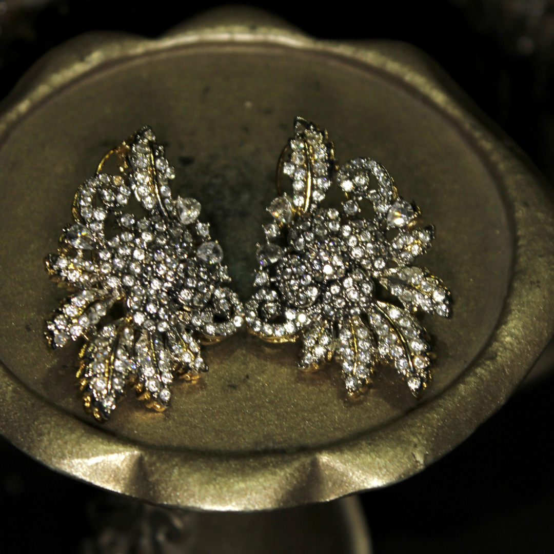 Elmas Çiçekler Earring