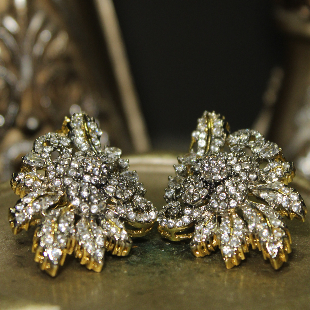 Elmas Çiçekler Earring