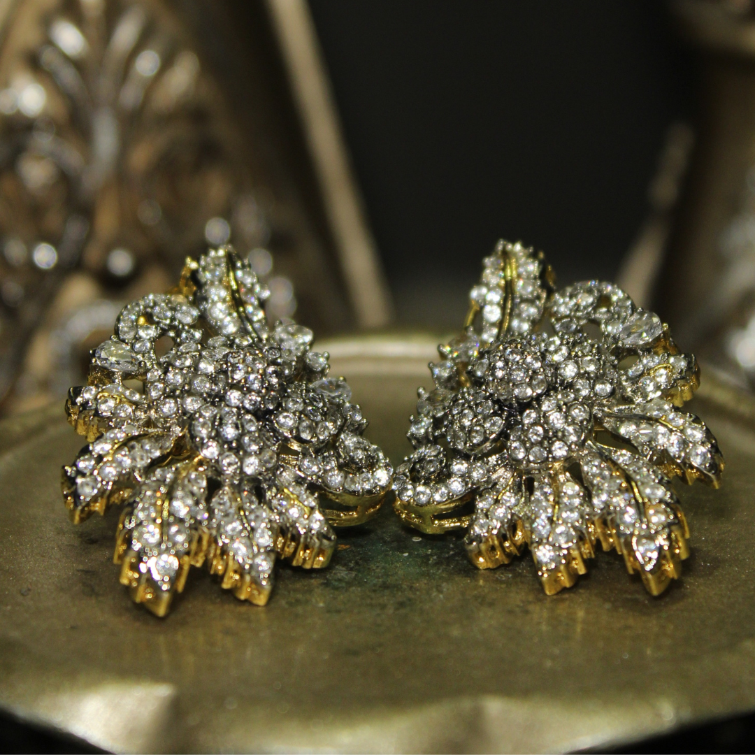 Elmas Çiçekler Earring