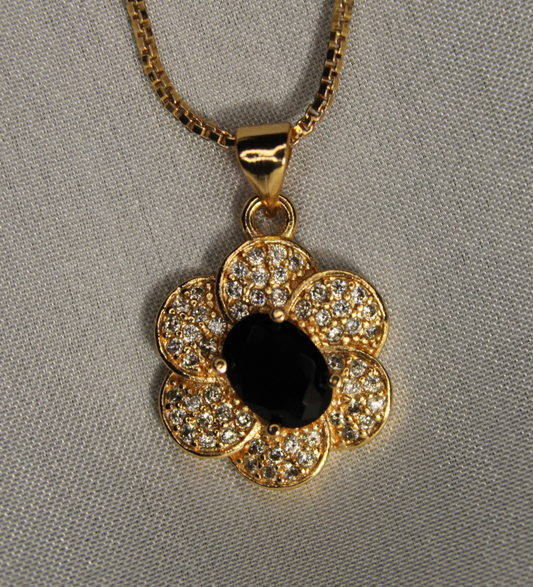Floral Locket Blackish Yellow